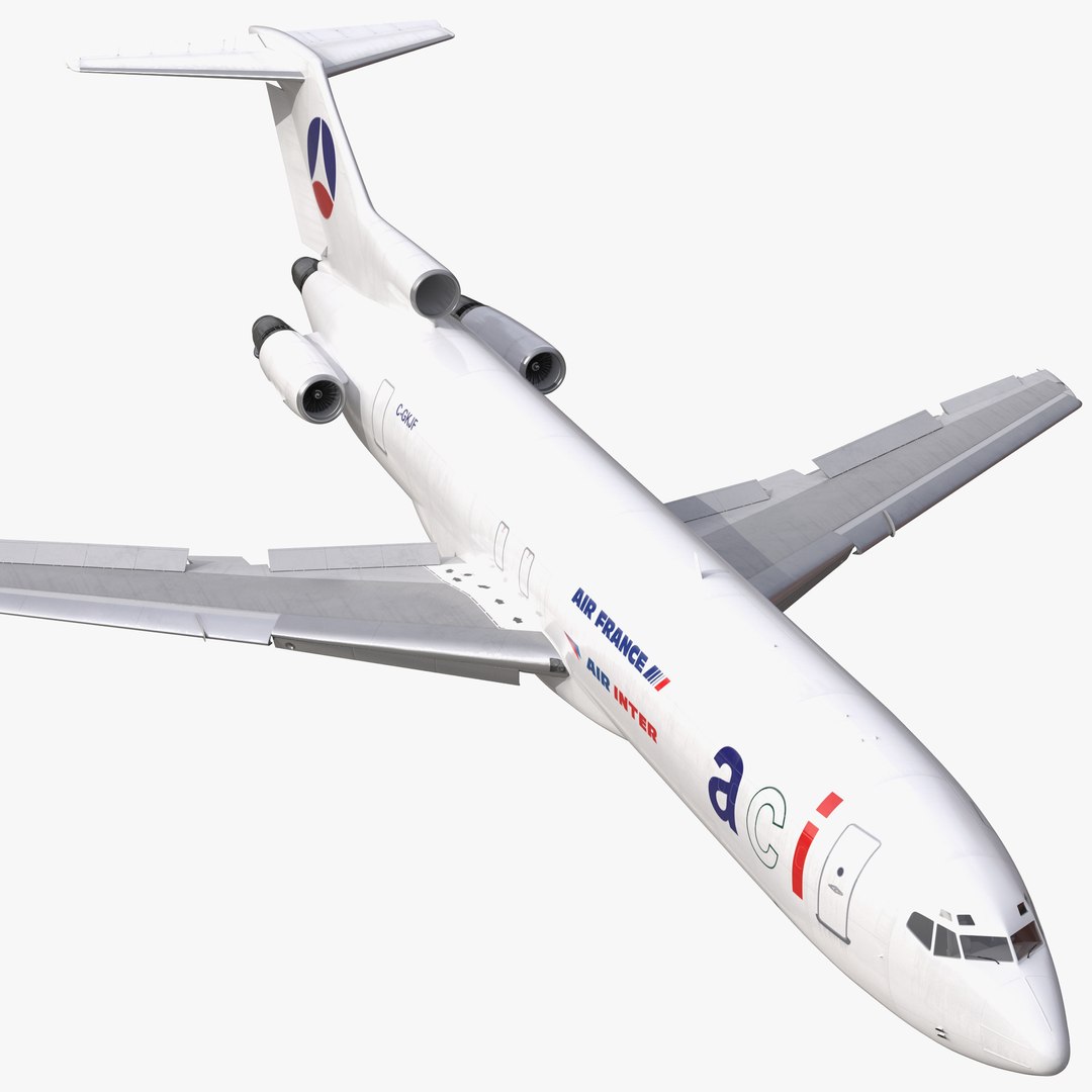 Boeing 727-200F Air France Rigged 3D Model 3D model preview