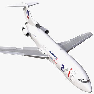Boeing 727-200F Air France Rigged 3D Model