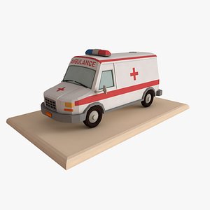 Low Poly Ambulance 3D Model