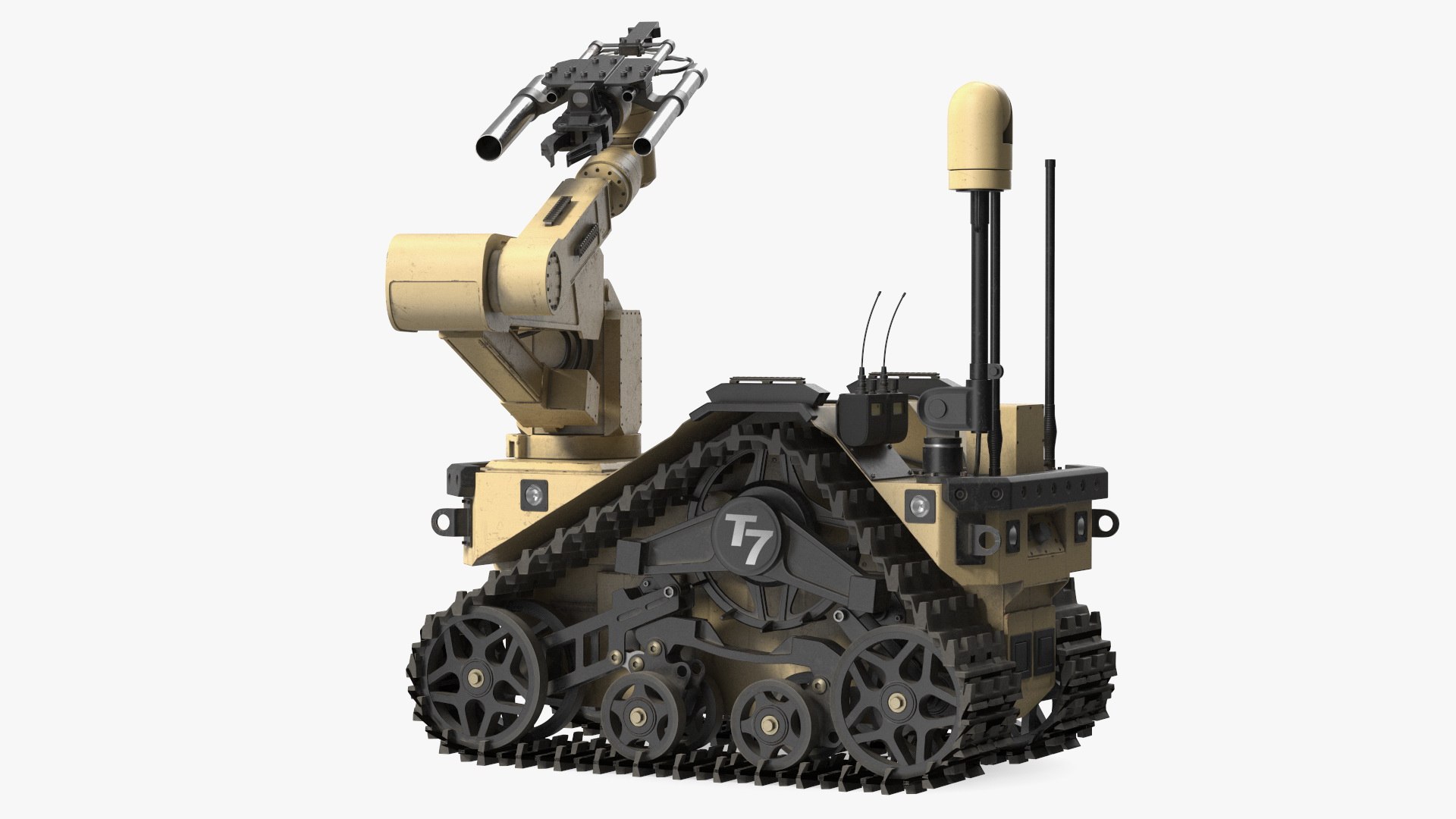 Old Robotic System Harris T7 Beige Rigged 3D model preview