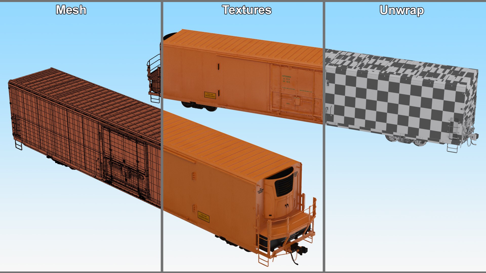 3D Refrigerated Rail Car model https://p.turbosquid.com/ts-thumb/PA/ROpc28/o5/refrigeratedrailcar3dmodel029/jpg/1713239091/1920x1080/fit_q87/8a5d6533dd7813ab311a65e8d00e6cd92d9f824a/refrigeratedrailcar3dmodel029.jpg
