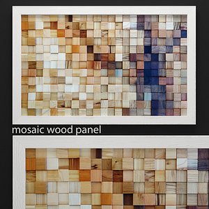 3d model mosaic wood panel
