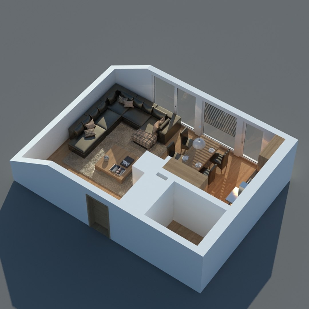 rug sofa realistic 3d max