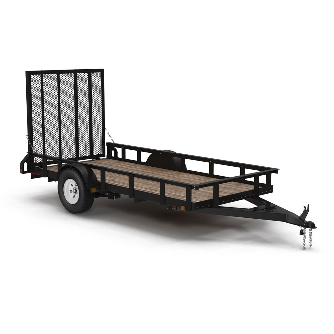 Open Trailer Generic 3D Model 3D model preview