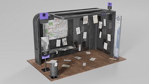Modern Bus Stop 3D