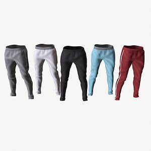 Girls sport pants - 5 colors 3D model