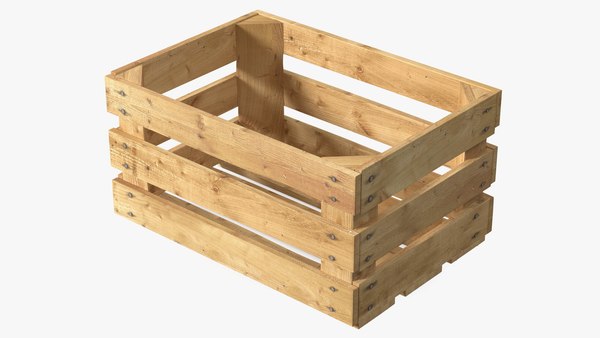 3d Model Wooden Fruit Crate, Wooden Apple Crate