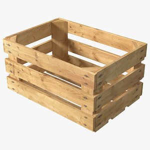 3d model wooden fruit crate