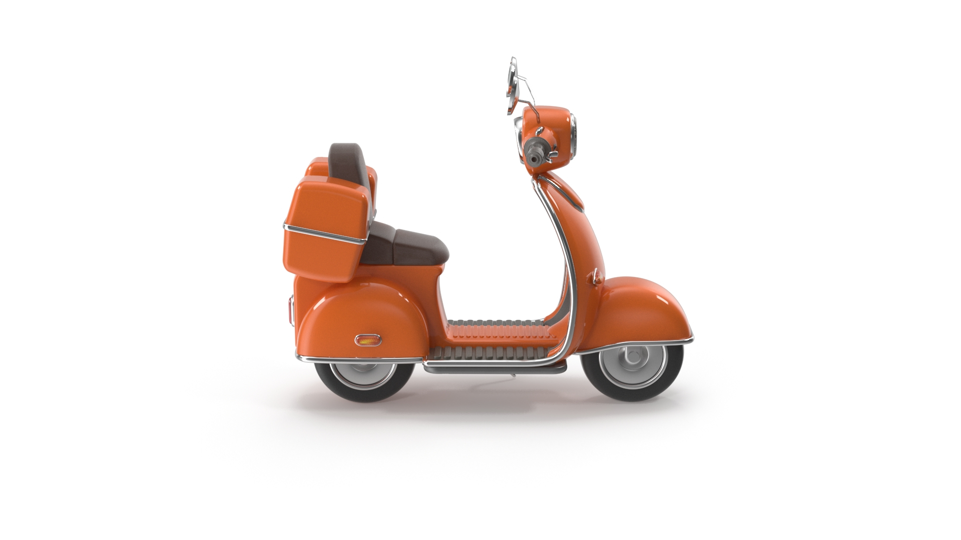 3D Orange Retro Scooter Motorcycle TurboSquid 2151971