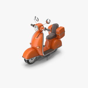 Orange Retro Scooter Motorcycle