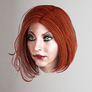 female hair 3 colors 3D model