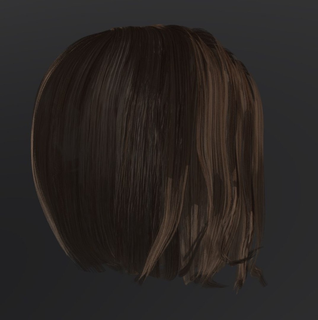 Female Hair 3 Colors 3D Model - TurboSquid 1398584