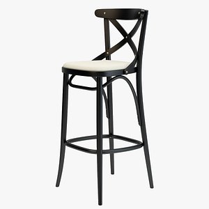 3D thonet barstool 150 black model