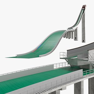 Summer Ski Jump Ramp Green Surface
