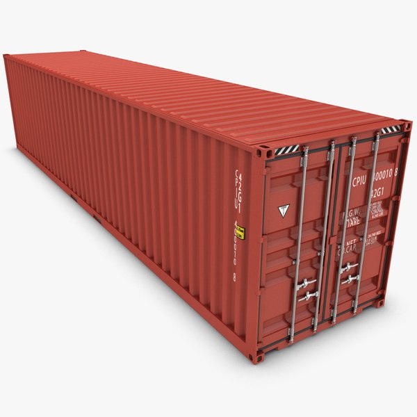 realistic container 40ft 3d model