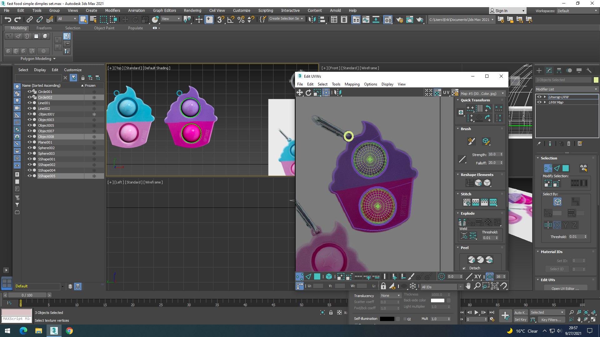 Fast Food Simple Dimples Set 3D - TurboSquid 1792553
