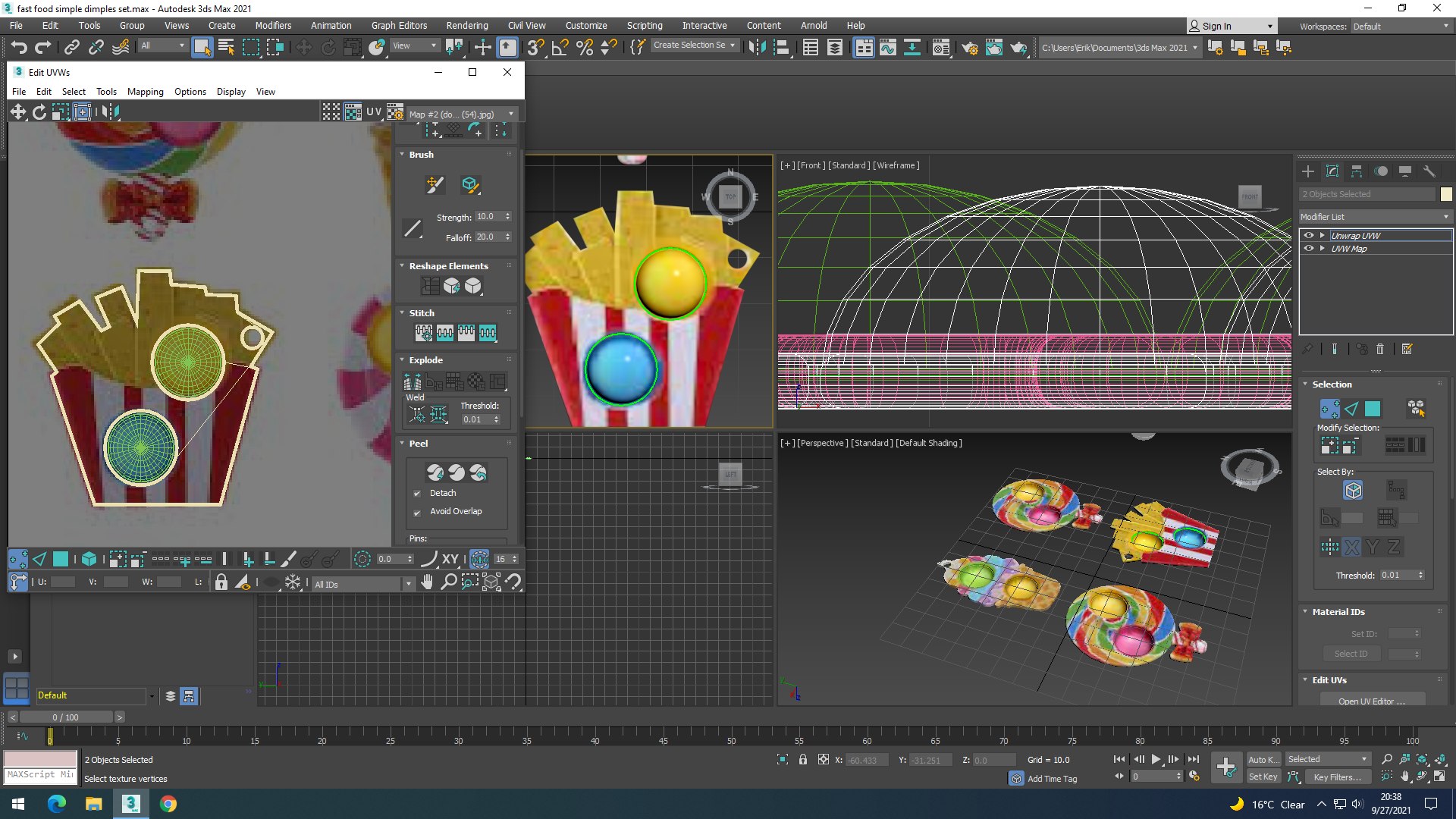 Fast Food Simple Dimples Set 3D - TurboSquid 1792553