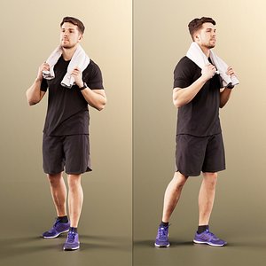 11598 Kilian - Athletic Man Walking With Towel 3D model