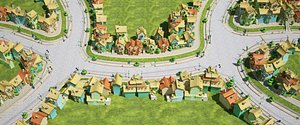 fantasy city houses 3D