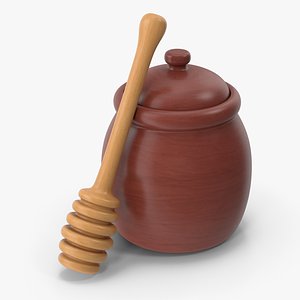 Honey Pot And Honey Dipper