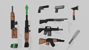 3D Low Poly Weapons V1