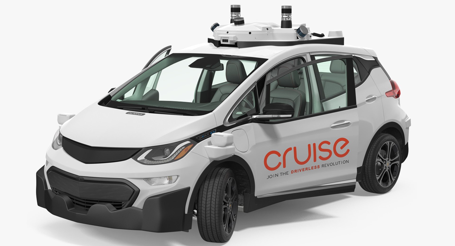 GM Cruise Automation Bolt EV Self Driving Car Rigged 3D model preview
