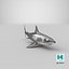 3D model great white shark