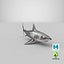 3D model great white shark