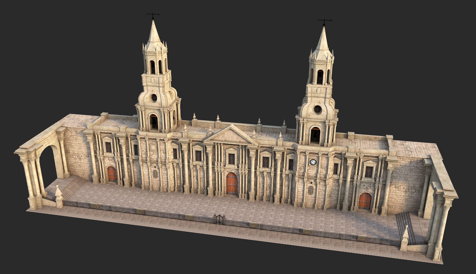 Basilica Cathedral of Arequipa Peru V2 3D https://p.turbosquid.com/ts-thumb/PB/EaWcjX/Qu/arequipa4/jpg/1752686023/1920x1080/fit_q87/cbfe8d98e11d6ebc7e9d1e86c5e8652779770c6d/arequipa4.jpg