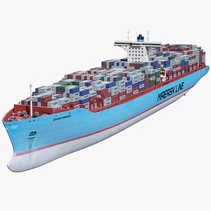 Container Ship Emma Maersk Lowpoly PBR 3D model