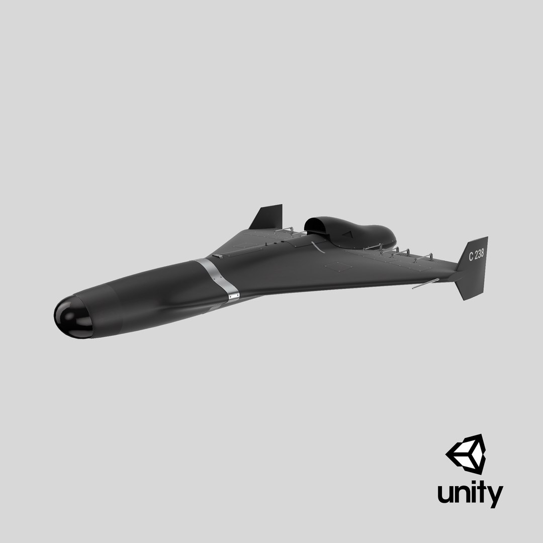 Turbojet Shahed 238 HESA model https://p.turbosquid.com/ts-thumb/PB/IChibM/Xr/stemcell_unity_render/png/1709925923/1920x1080/fit_q87/0eef2a9292d181e9368744cb3879600d698c178f/stemcell_unity_render.jpg
