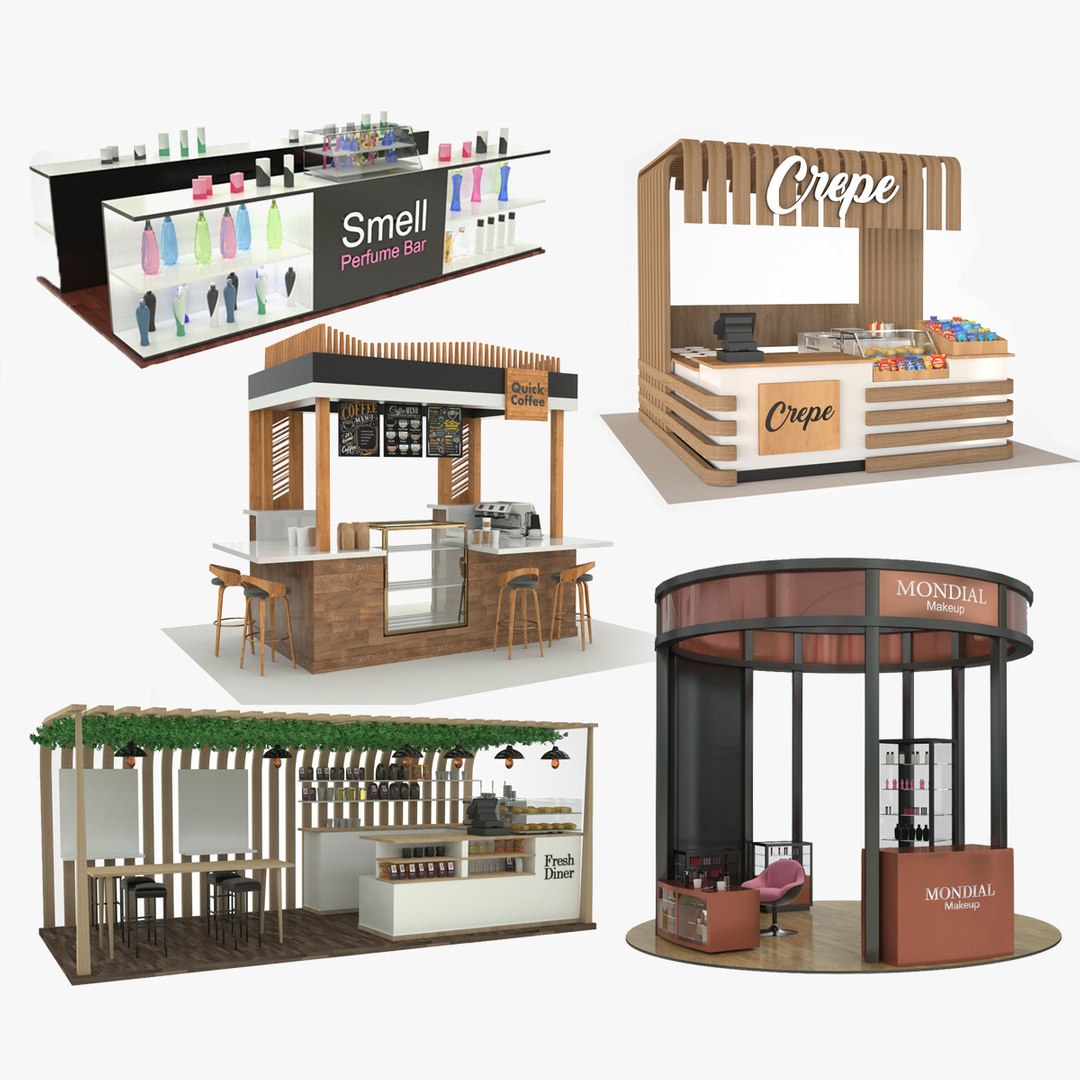 3D Mall and Shopping center Kiosks Collection - TurboSquid 1961225