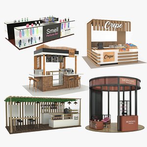 3D Mall and Shopping center Kiosks Collection