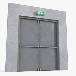 exit emergency double door 3D model