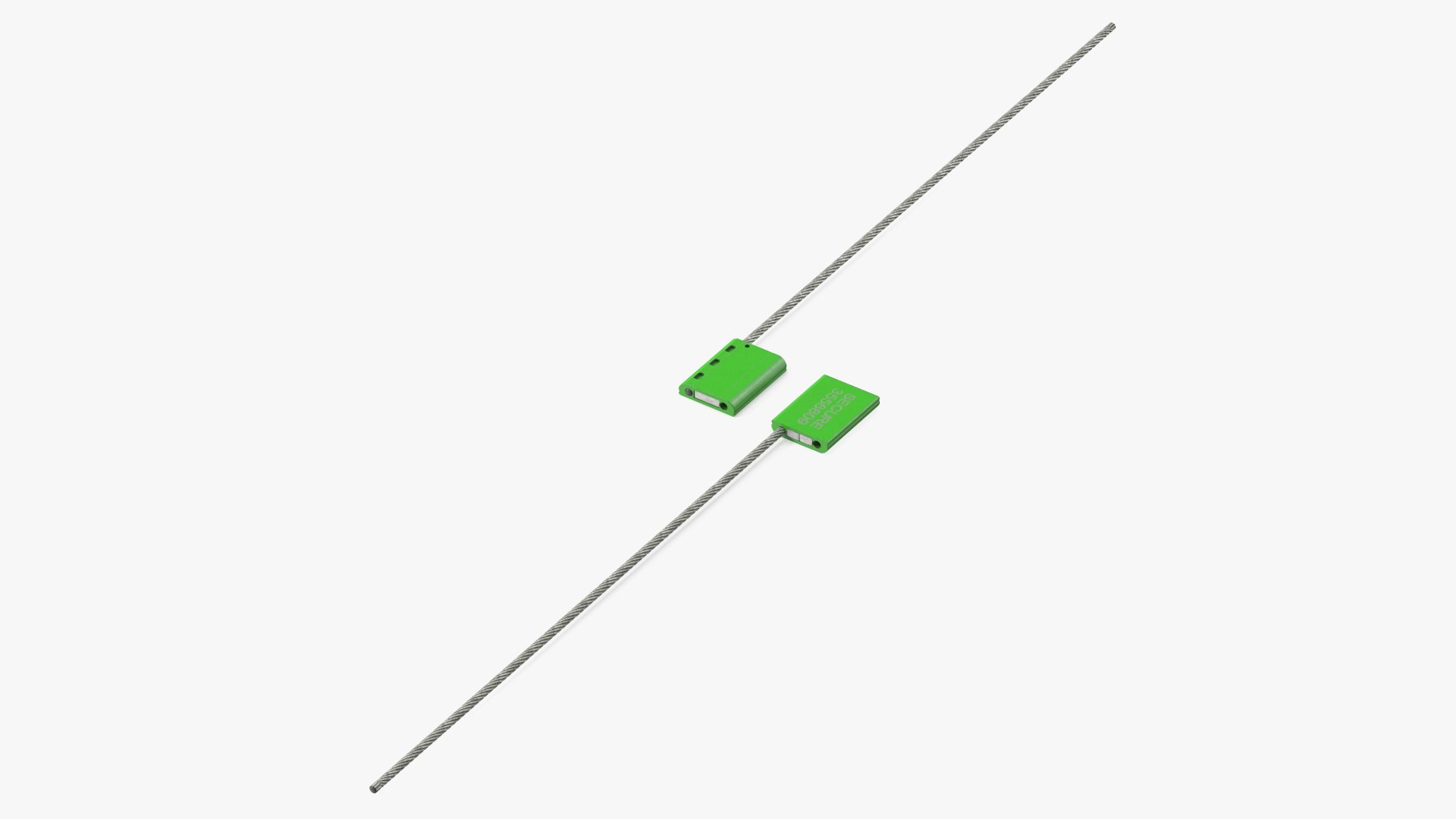 Green Tight Steel Cable Seal Straight 3D model preview
