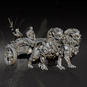 MINIATURE CHINESE EMPEROR MUMMY ON A CHARIOT
