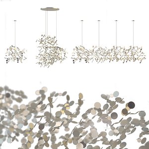 chandelier terzani argent silver cloud 3D model