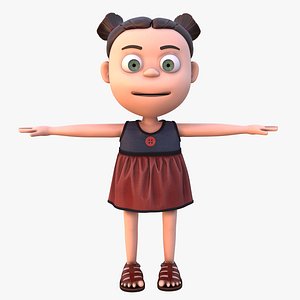 Cartoon Girl Rigged