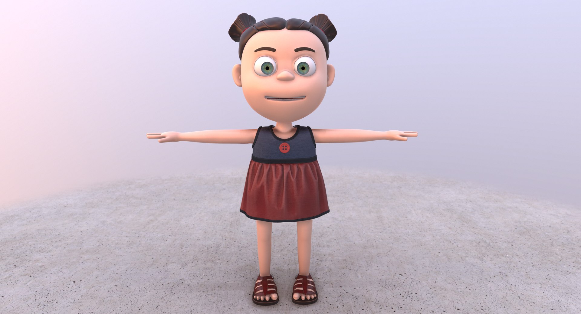 Cartoon girl rig model - TurboSquid 1355922