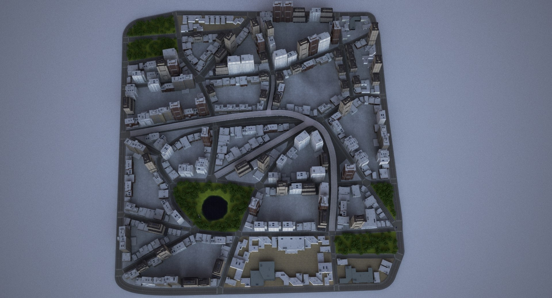 Cityscape Scene Highrise 3d Max