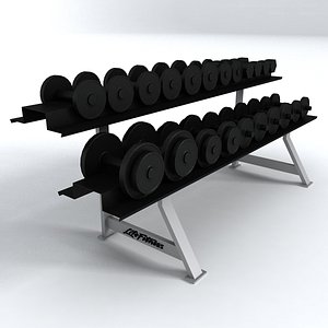 gym equipment dumbells 3d model