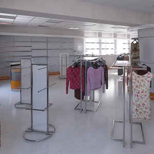 3D Clothing Store 1 model