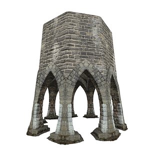 3D model gatehouse pillar aqueduct