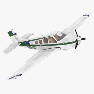 Light Aircraft Beechcraft Bonanza Rigged 3D model