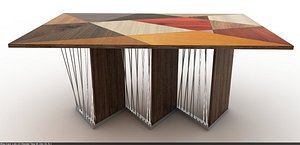iron wood table 3D model