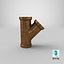 vintage brass pipes 3D model