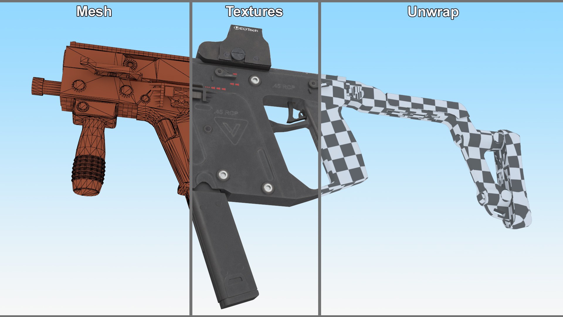 3D Kriss Vector Rifle Game Weapon - TurboSquid 2052645