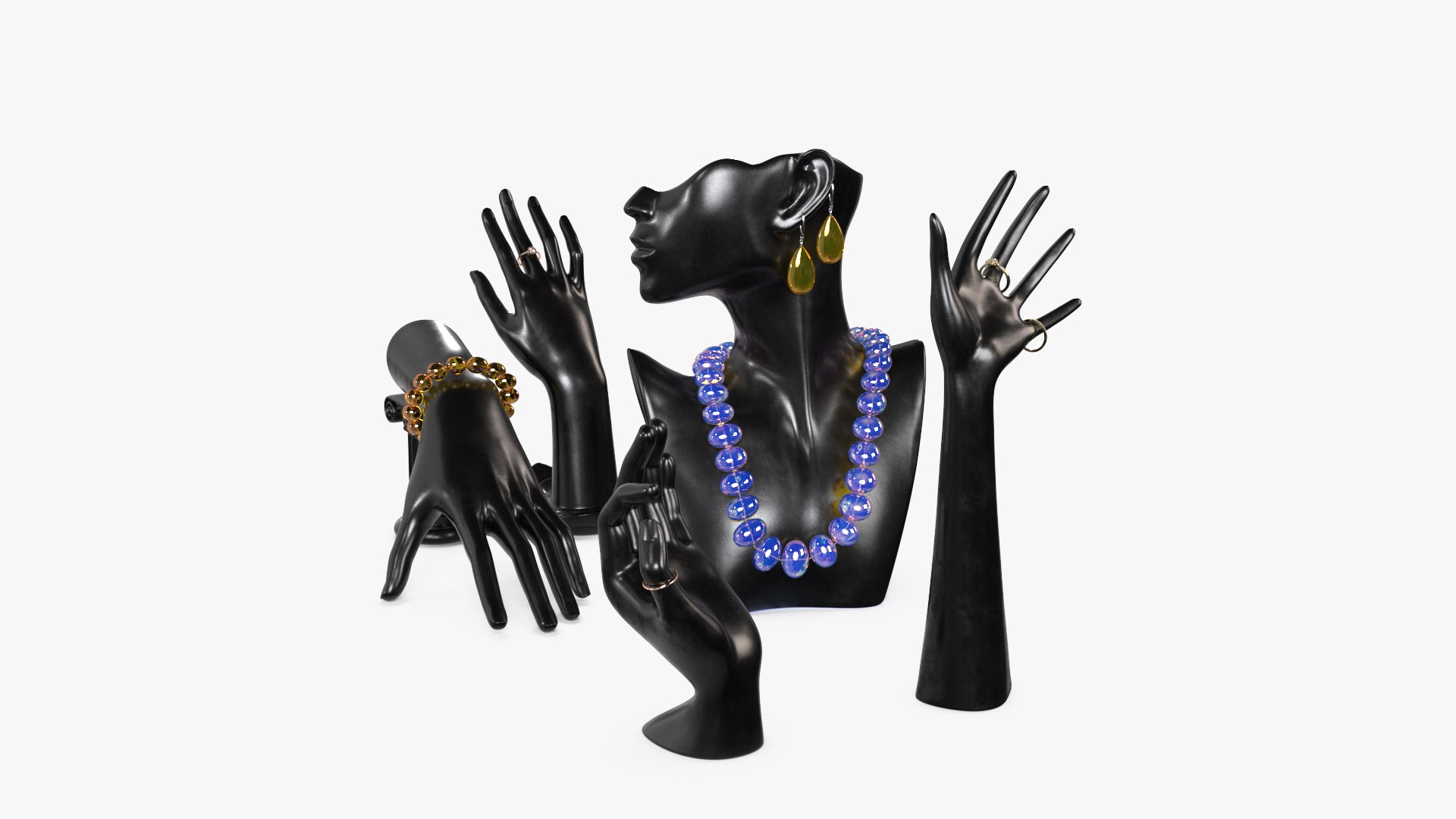 Organizer Set with Jewelry 3D model preview