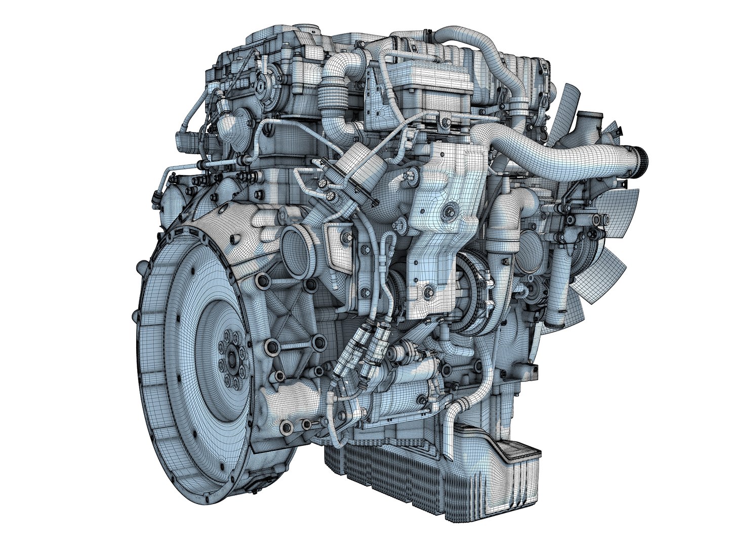 3D detroit dd5 diesel engine model - TurboSquid 1411342