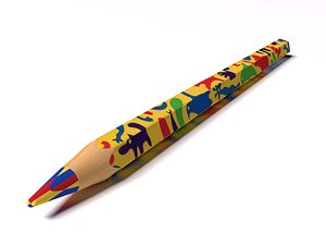 Colorful pencil RAINBOW 3D model